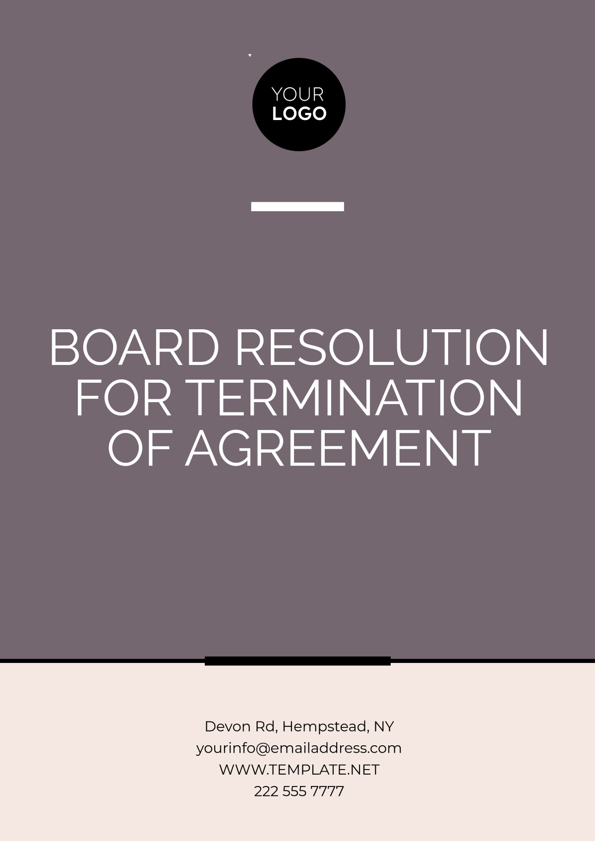 Board Resolution for Termination of Agreement Template - Edit Online & Download