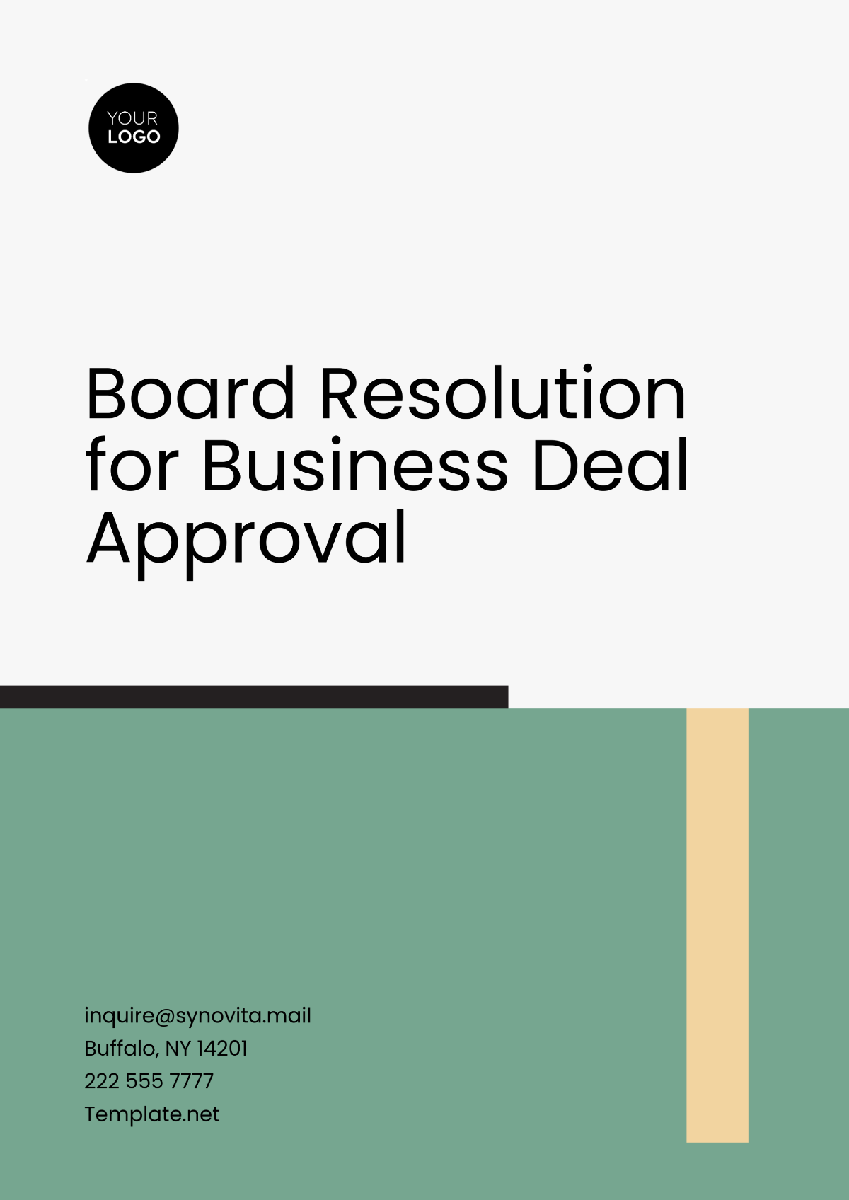 Board Resolution for Business Deal Approval Template