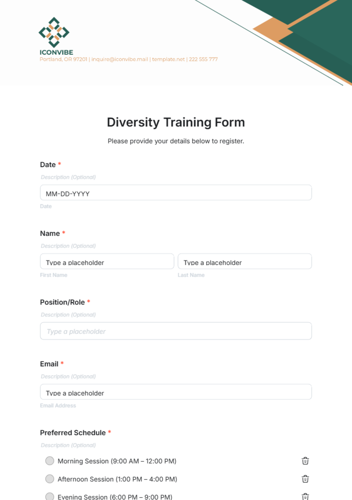 Diversity Training Form Template - Edit Online & Download