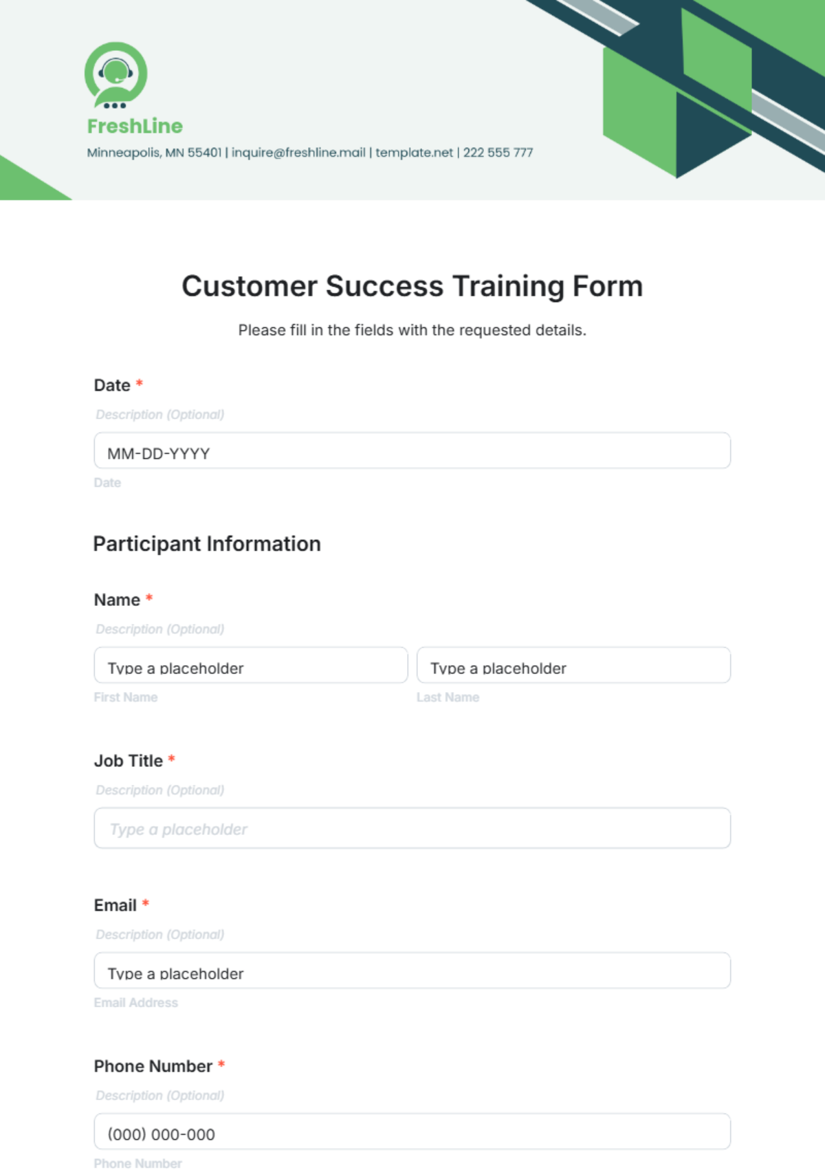 Customer Success Training Form Template - Edit Online & Download