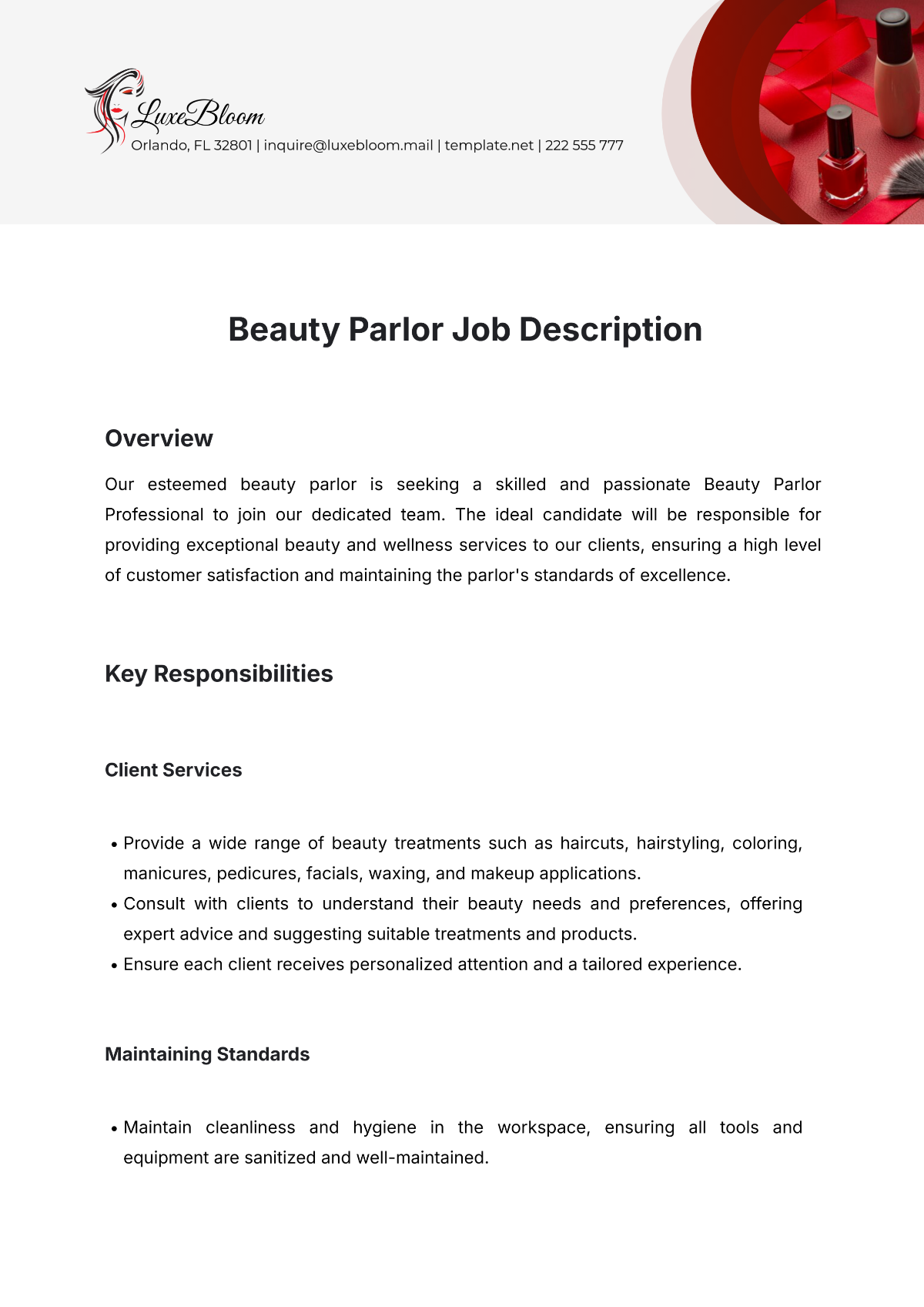 Free Hotel Cashier Job Description Template To Edit Online