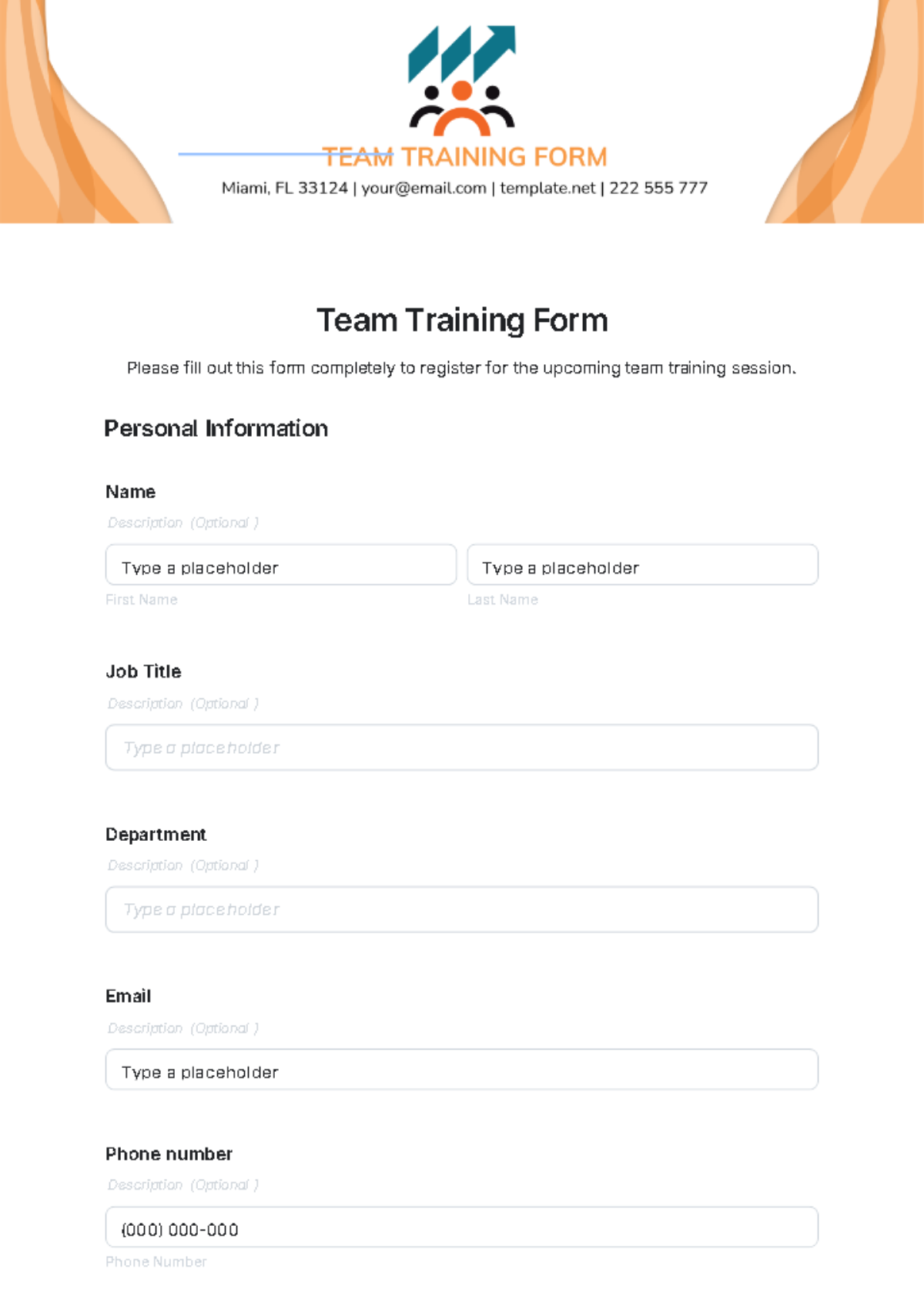 Team Training Form Template - Edit Online & Download