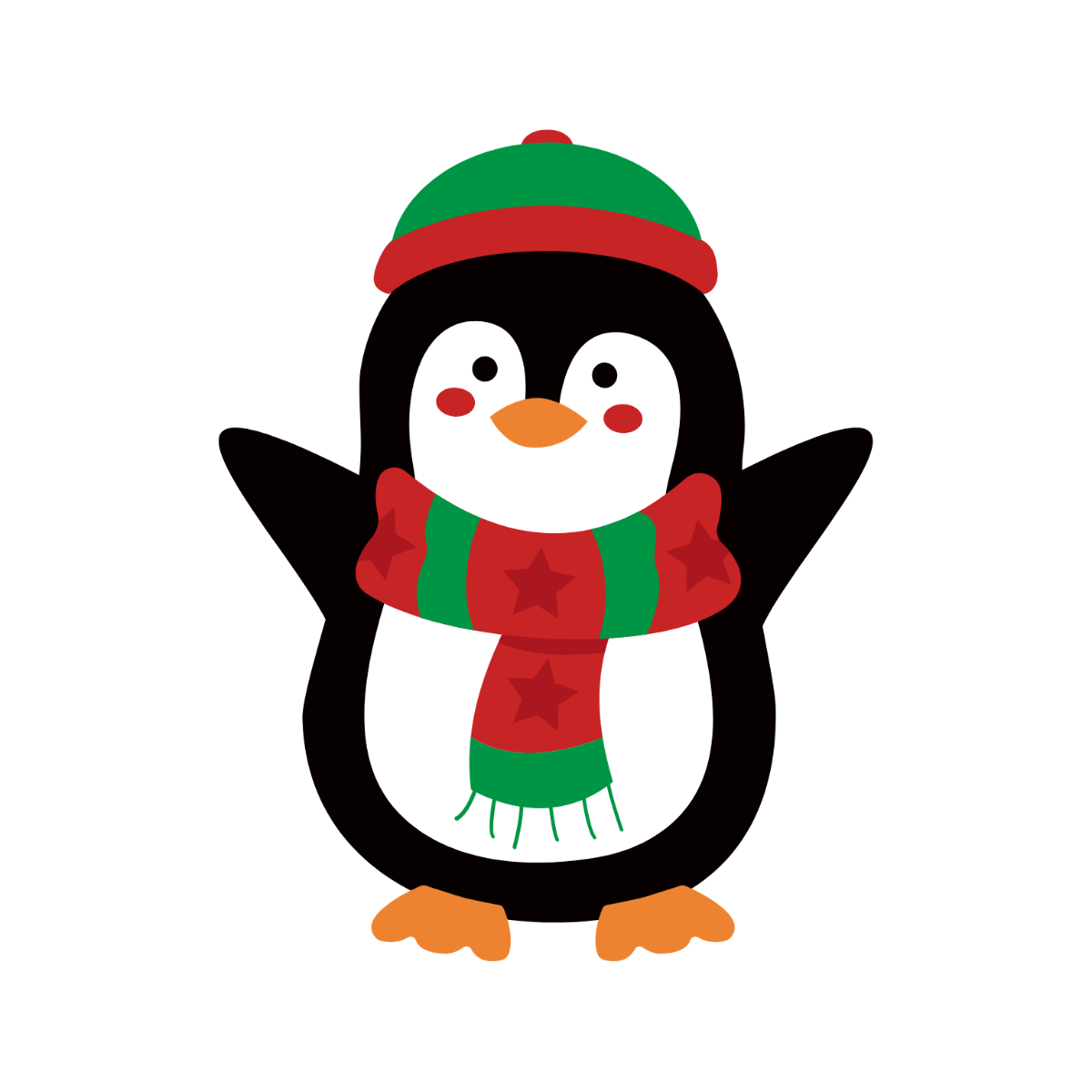 Free Christmas Penguin Clipart Template - Edit Online & Download