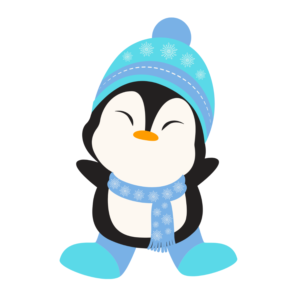 Free Winter Penguin Clipart Template - Edit Online & Download