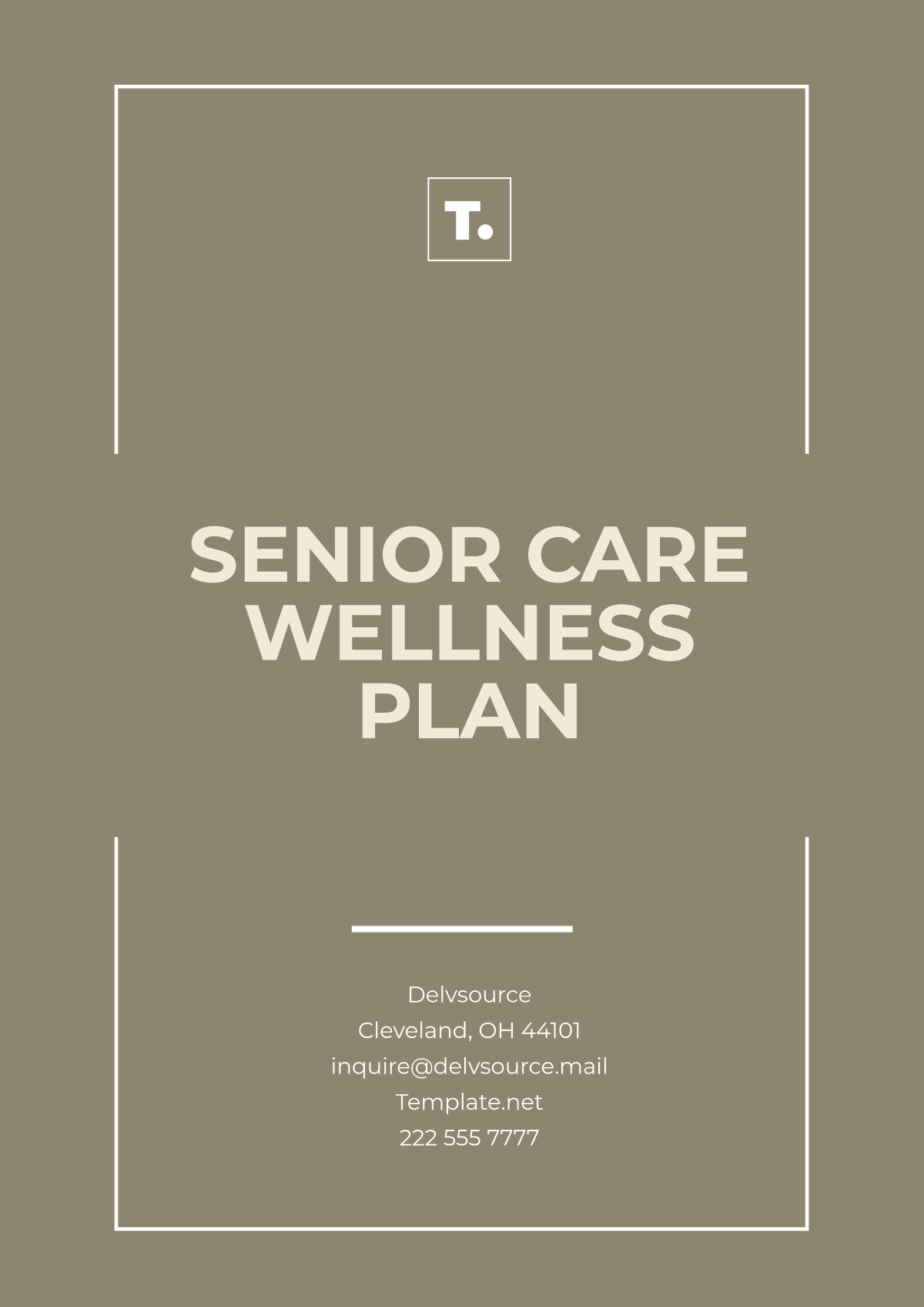 Senior Care Wellness Plan Template - Edit Online & Download