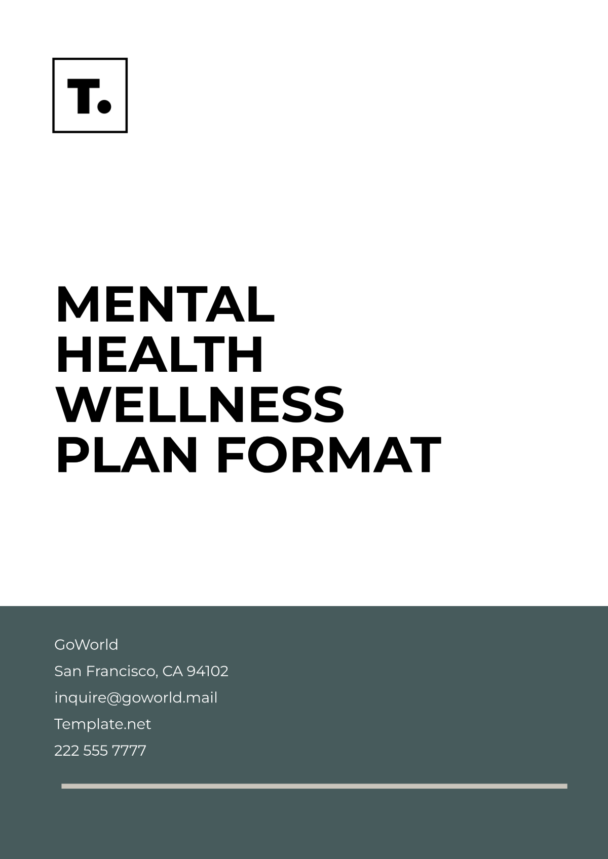 Mental Health Wellness Plan Format Template - Edit Online & Download