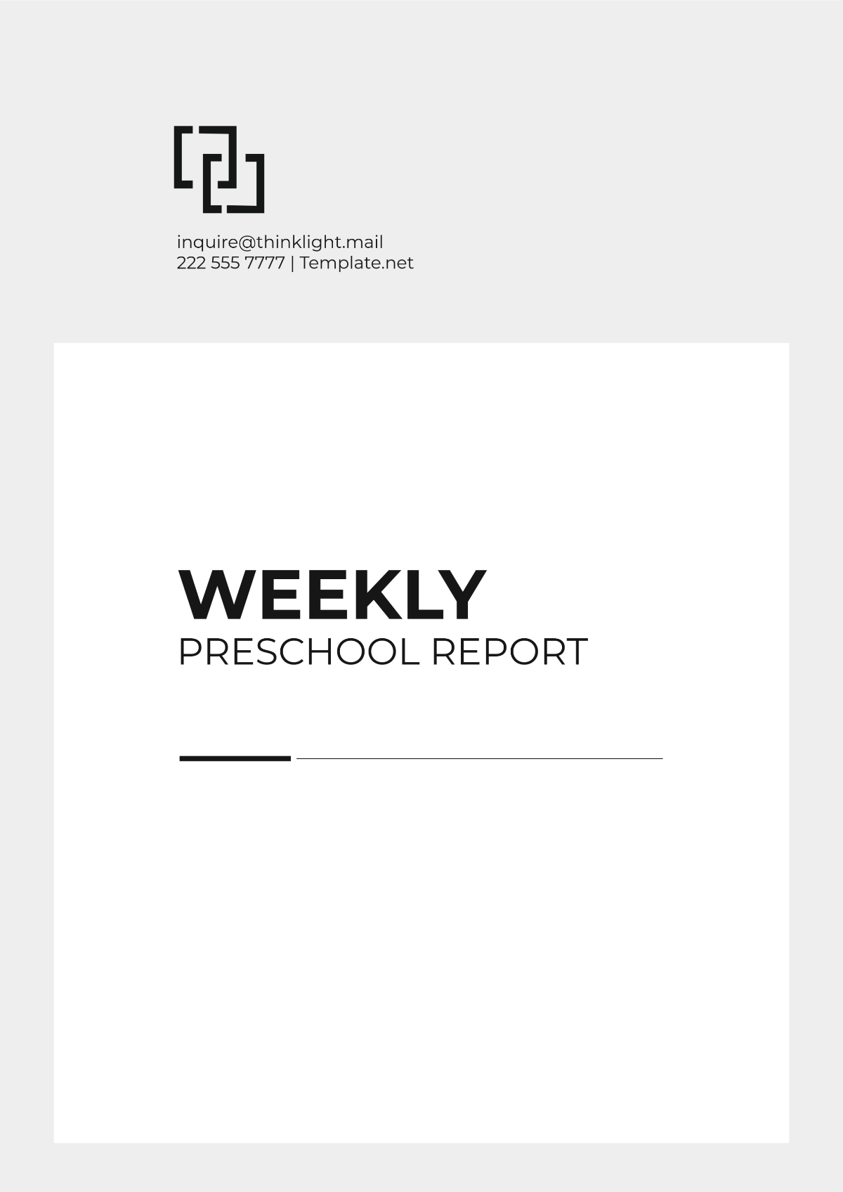 Weekly Preschool Report Format Template - Edit Online & Download