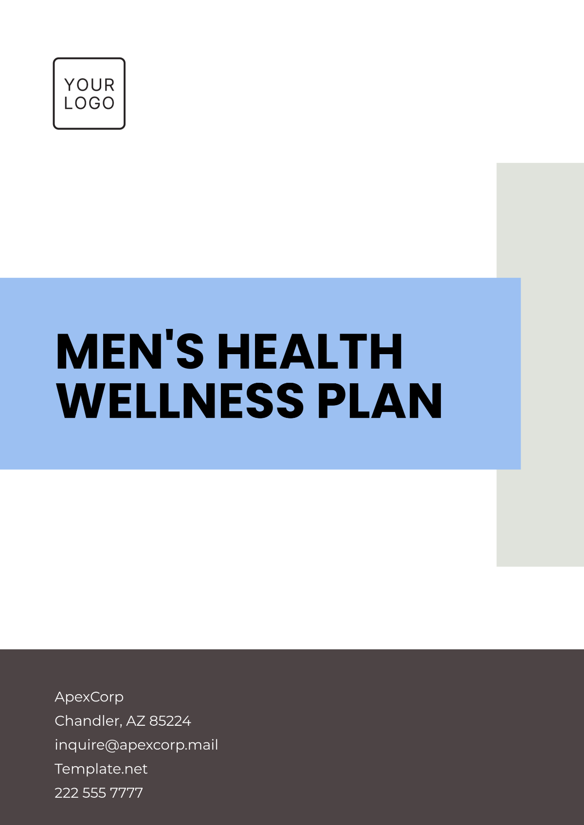 Men’s Health Wellness Plan Template - Edit Online & Download