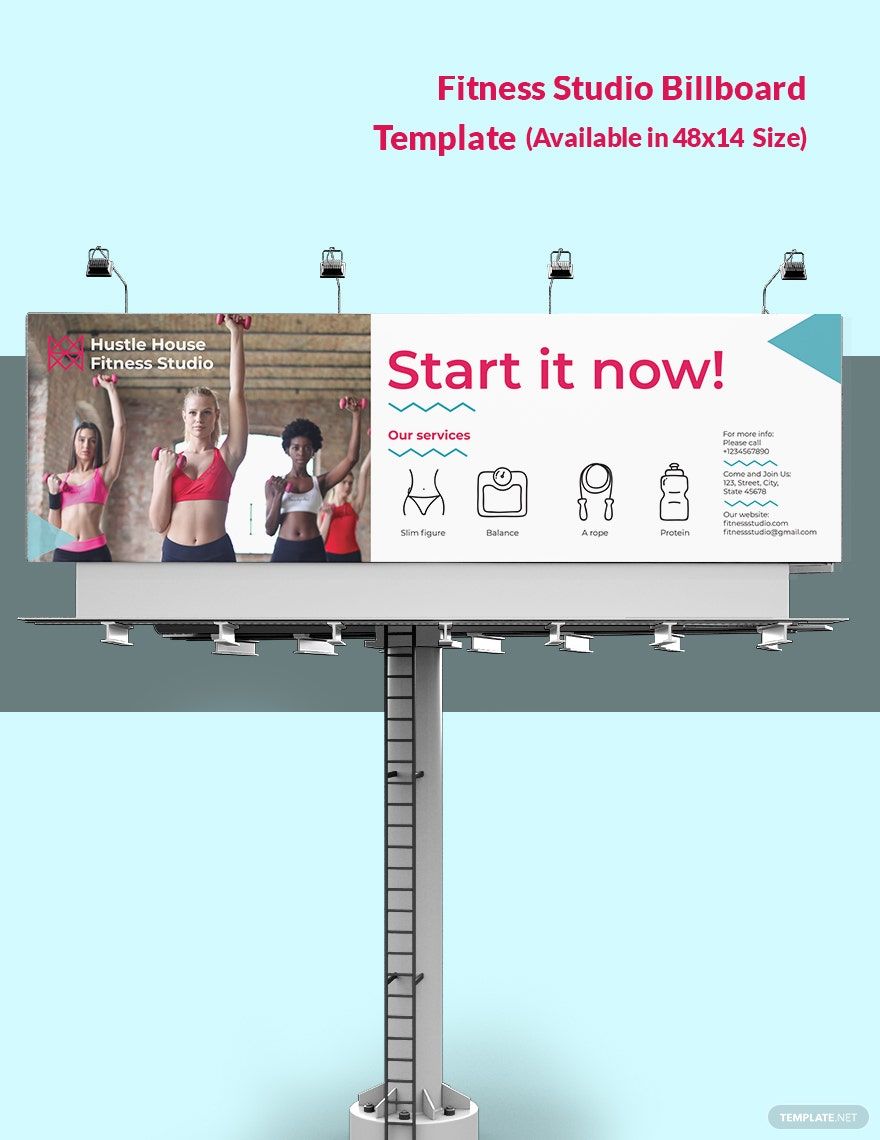 Free Fitness Studio Billboard Template