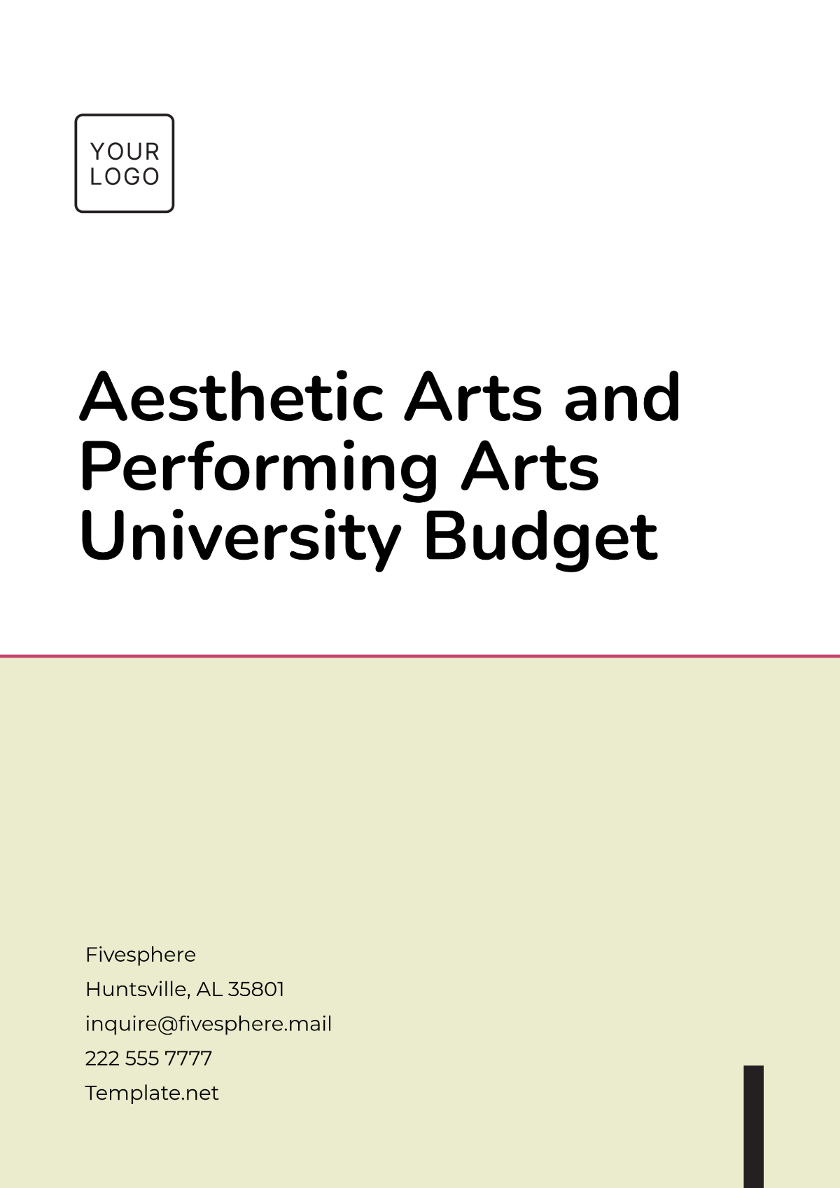 Aesthetic Arts and Performing Arts University  Budget Template - Edit Online & Download