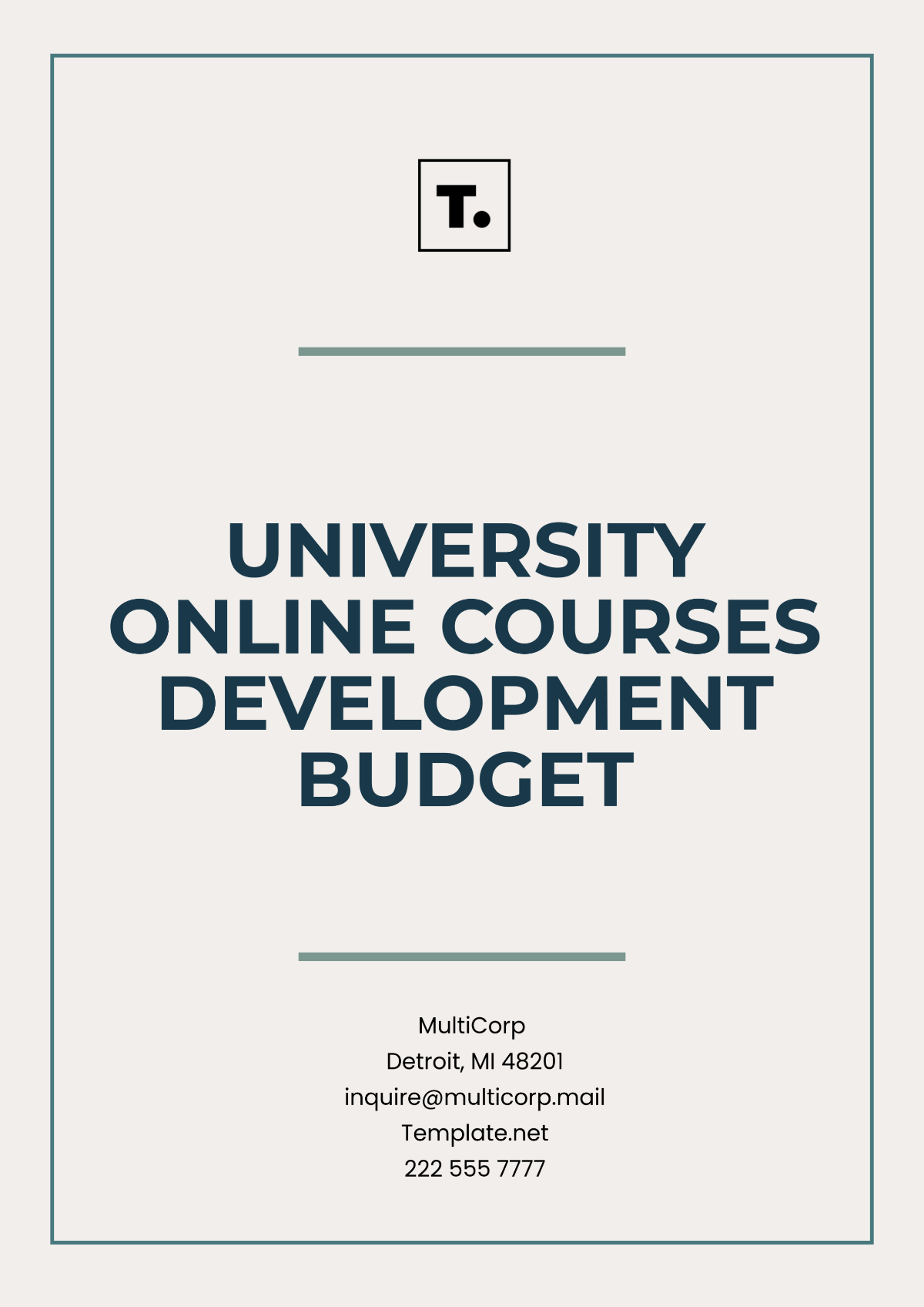 University Online Courses Development Budget Template - Edit Online & Download