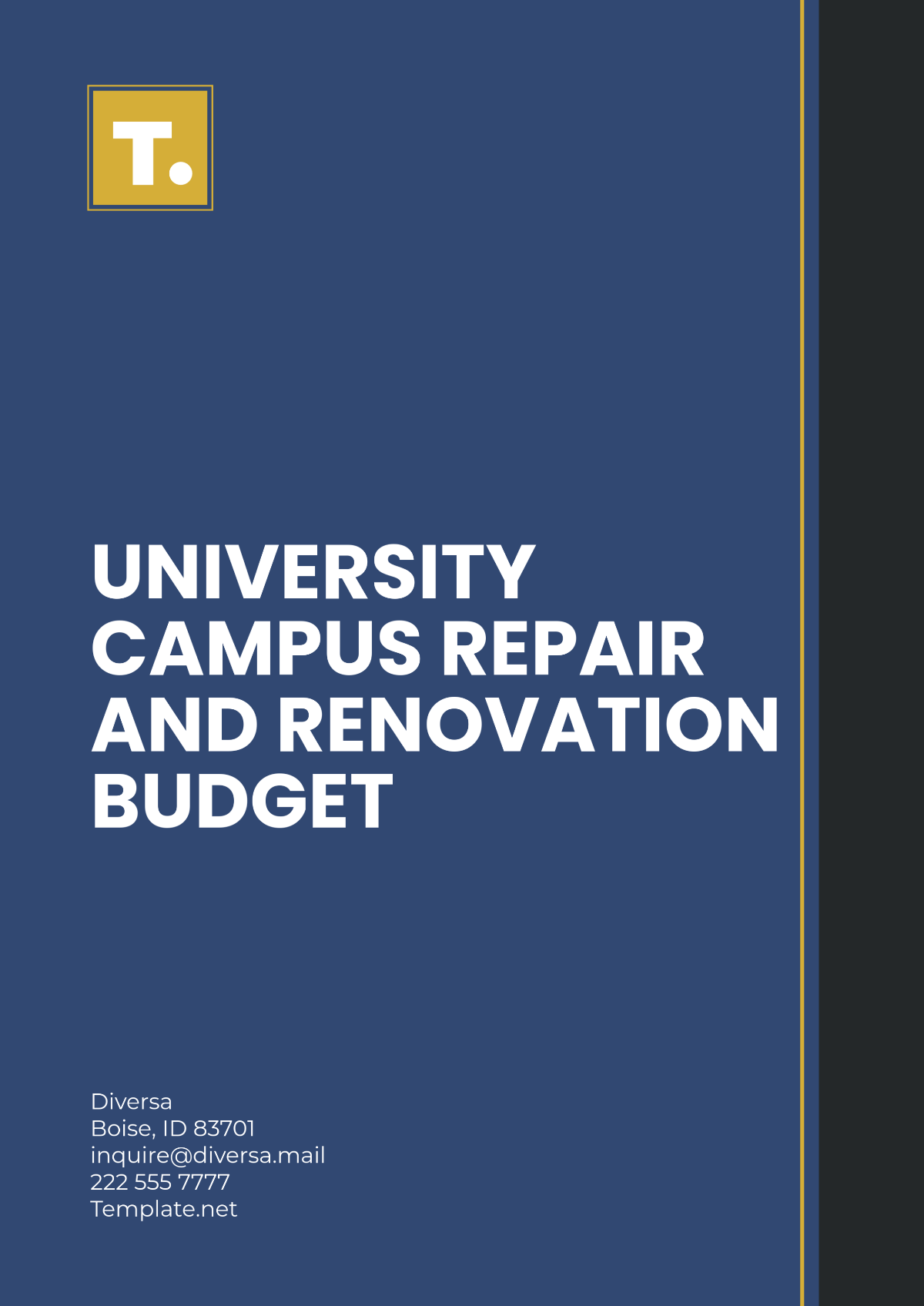 University  Campus Repair and Renovation Budget Template - Edit Online & Download