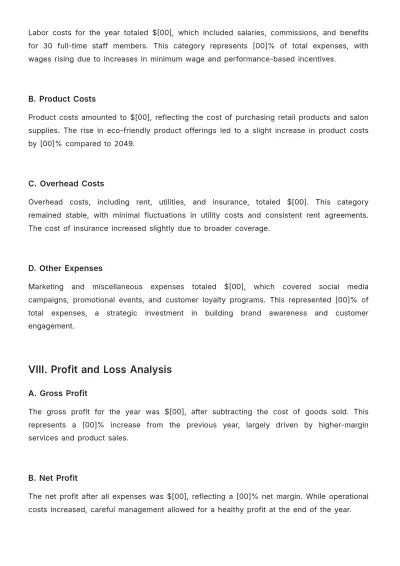Free Beauty Parlor Sales Report Template to Edit Online