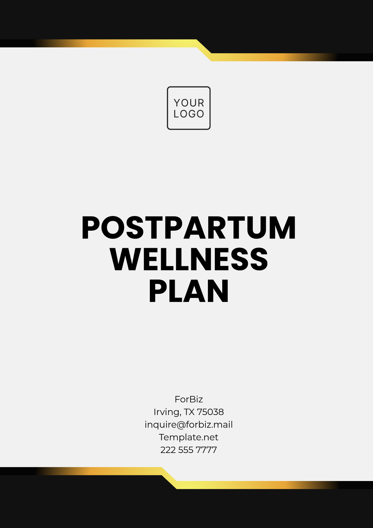 Postpartum Wellness Plan Template - Edit Online & Download