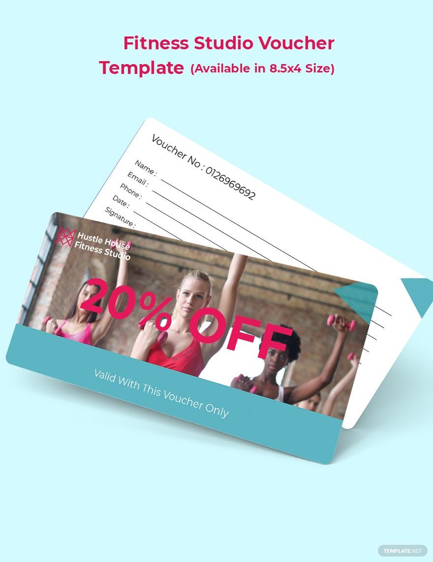 Fitness Studio Voucher Template in Word, PDF, Illustrator, PSD, Publisher, InDesign