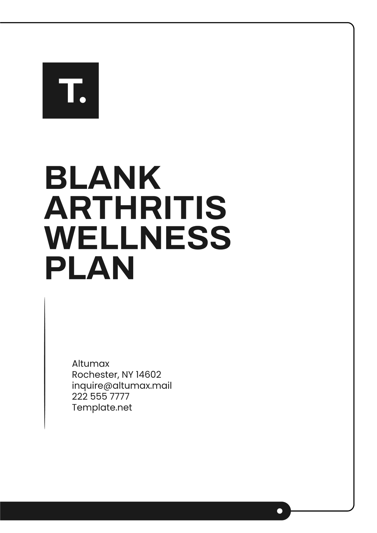 Blank Arthritis Wellness Plan Template - Edit Online & Download