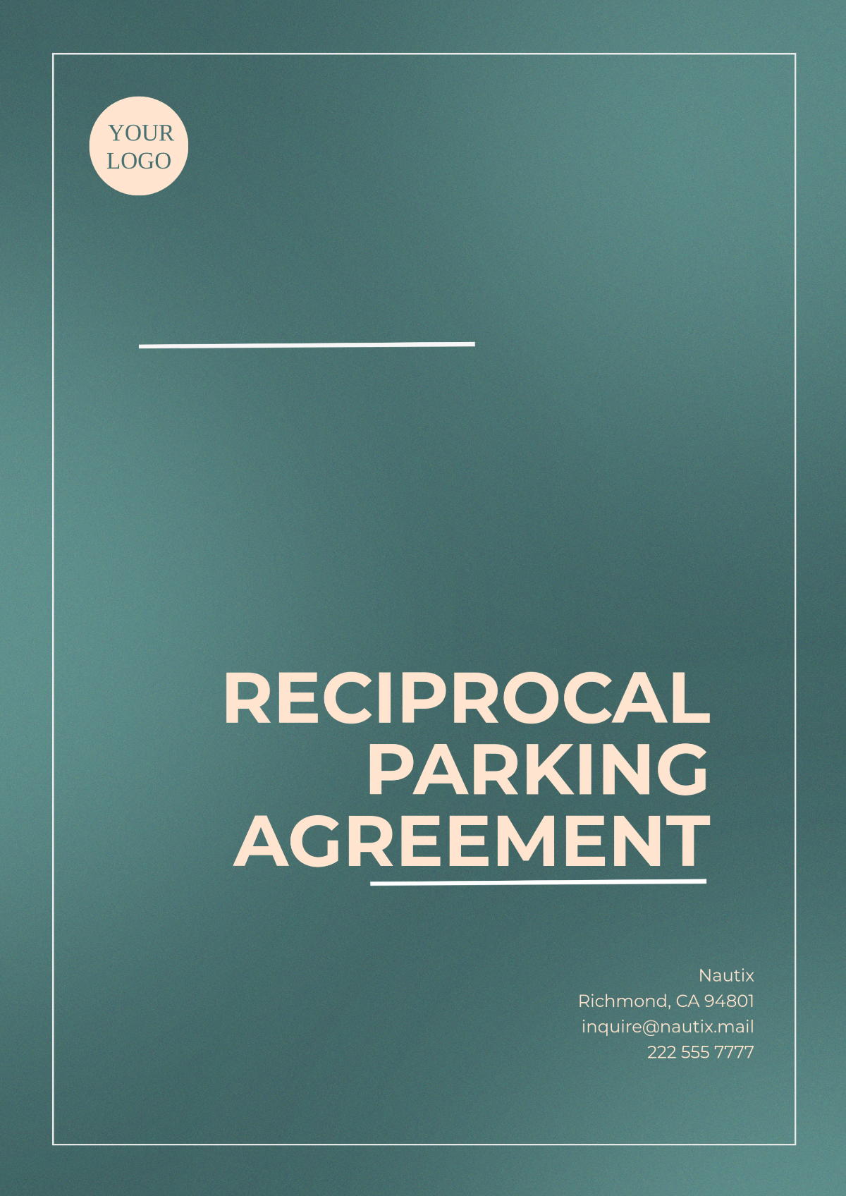 Reciprocal Parking Agreement Template - Edit Online & Download