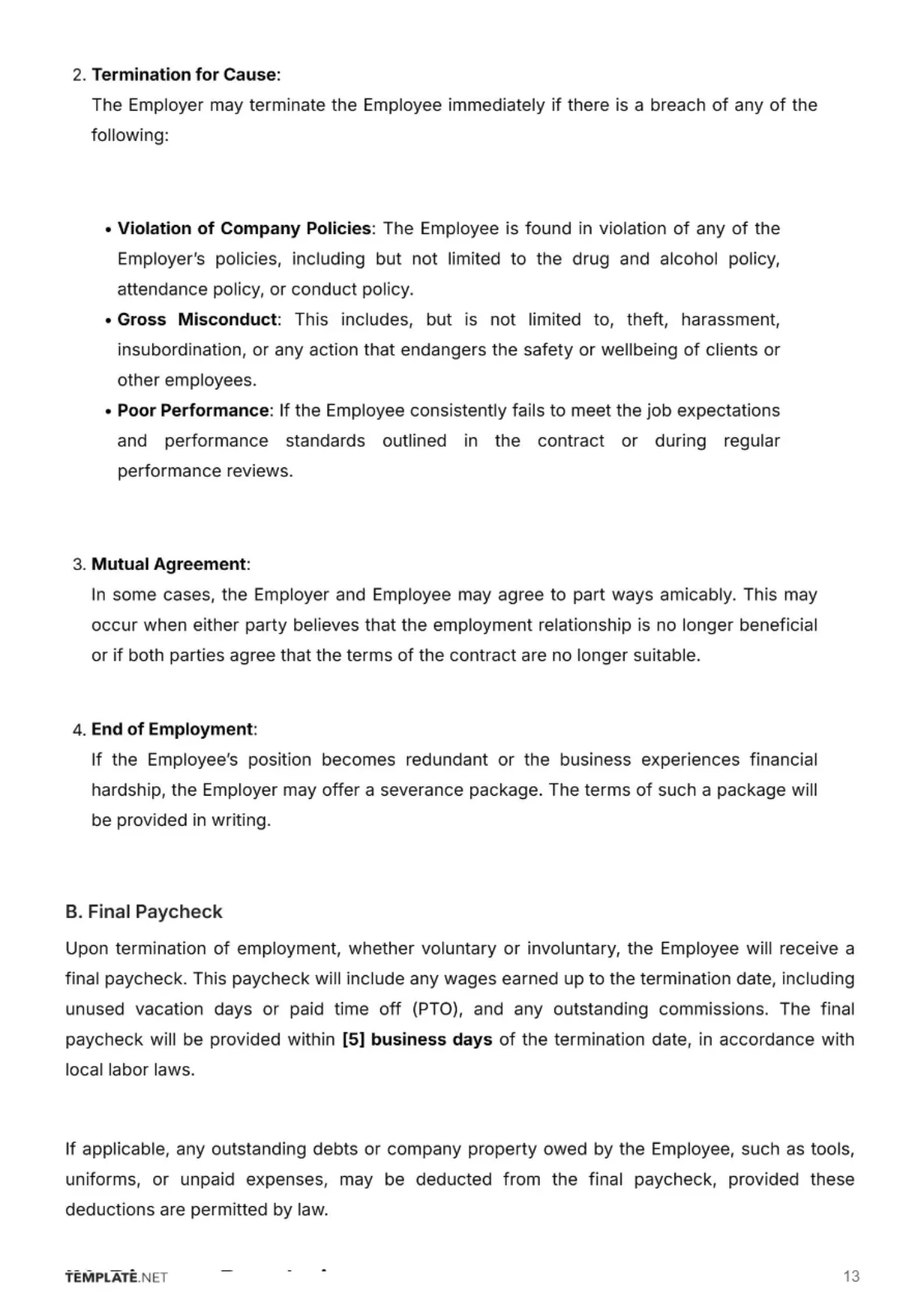 Free Barber Shop Employment Contract Template to Edit Online