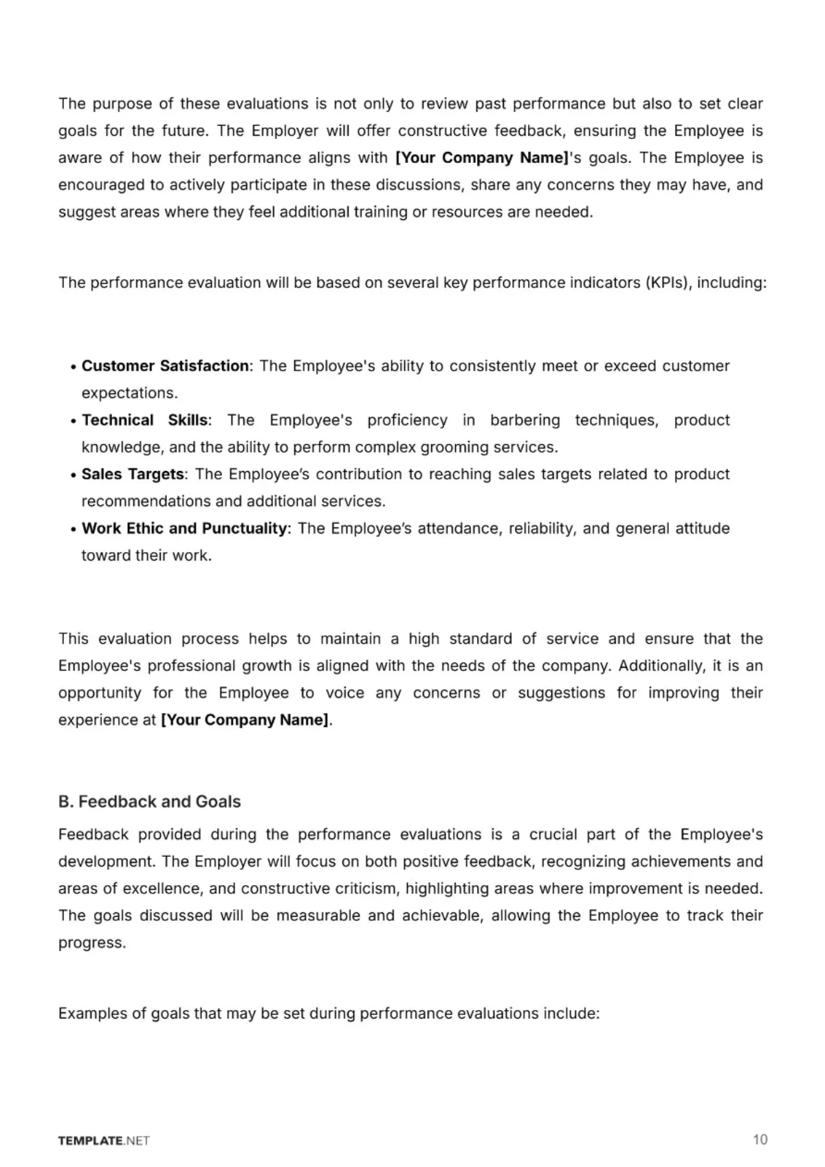 Free Barber Shop Employment Contract Template to Edit Online