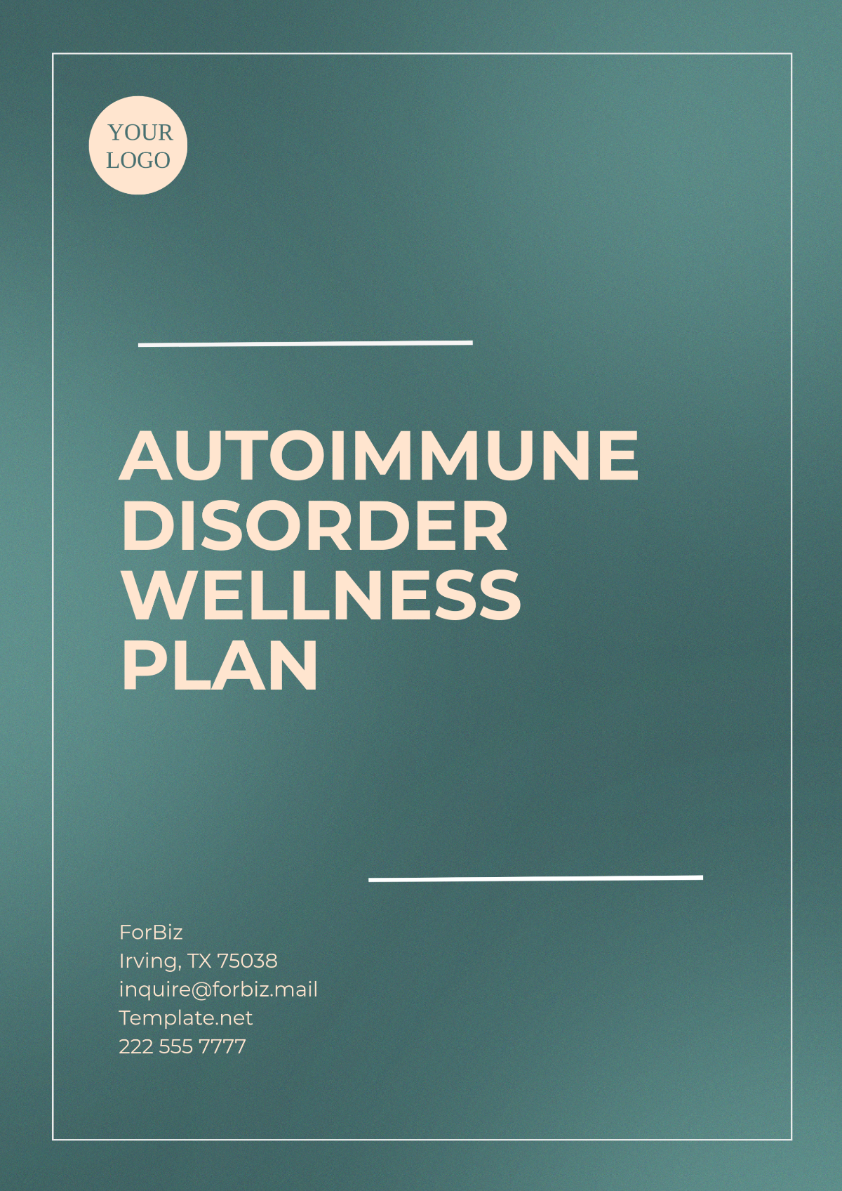 Autoimmune Disorder Wellness Plan Template