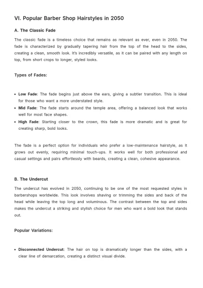 Free Barber Shop Hair Style Guide Template to Edit Online