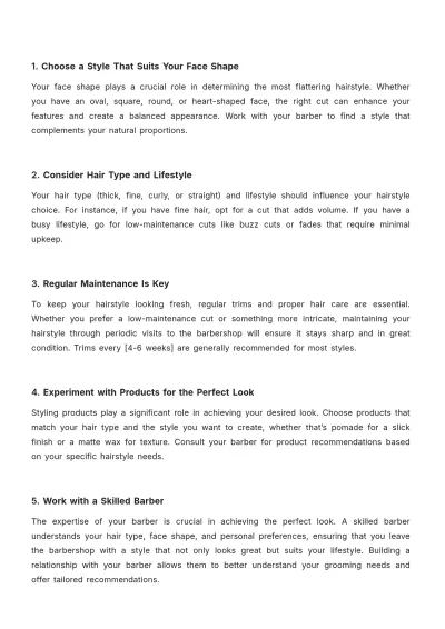 Free Barber Shop Hair Style Guide Template to Edit Online