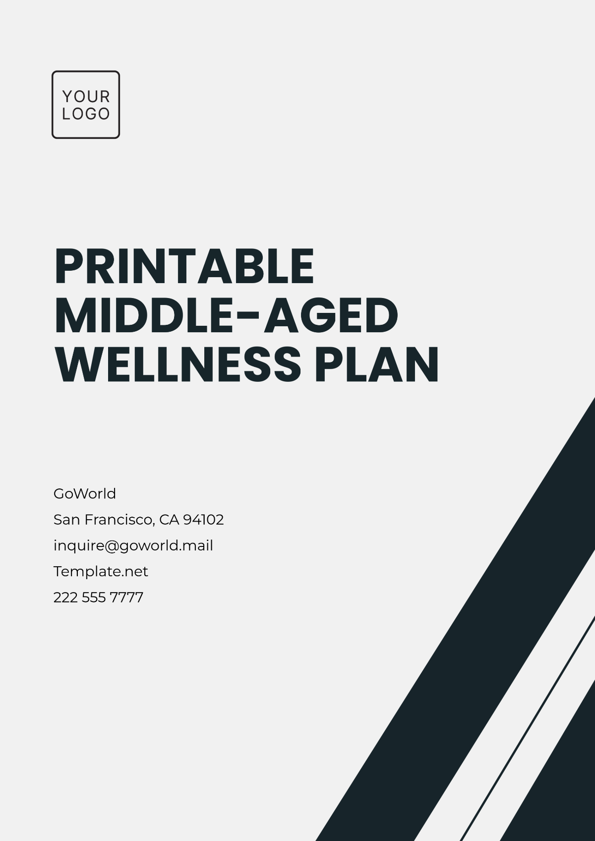 Printable Middle-Aged Wellness Plan Template