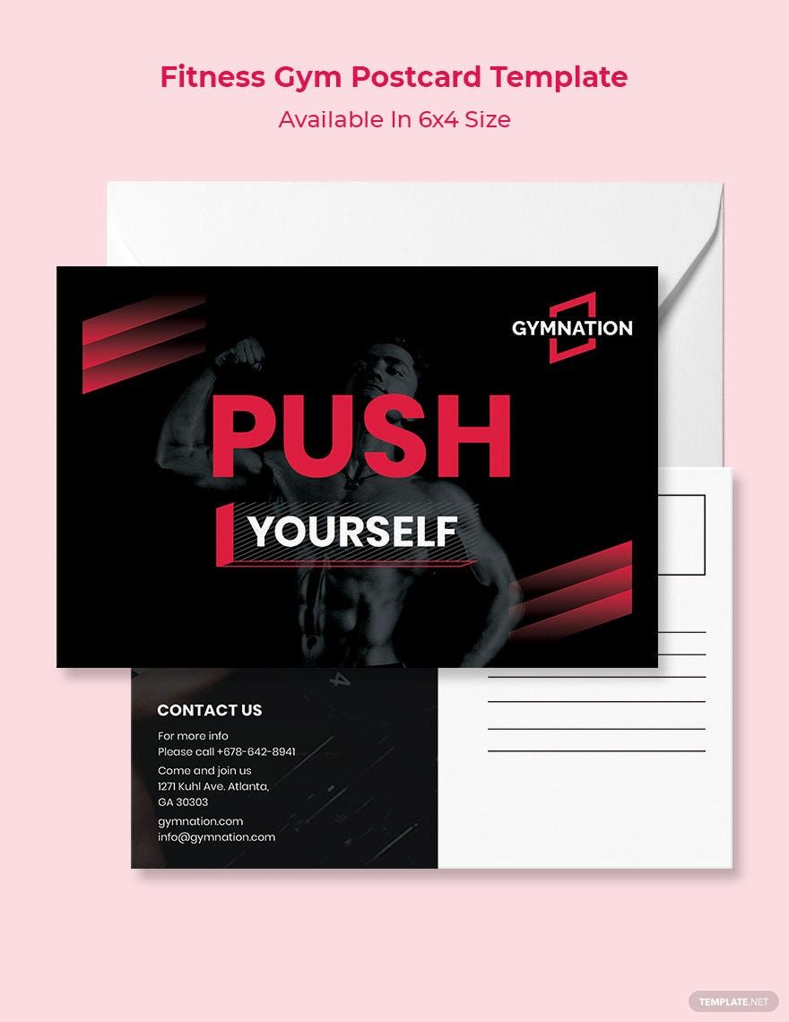Fitness Gym Postcard Template