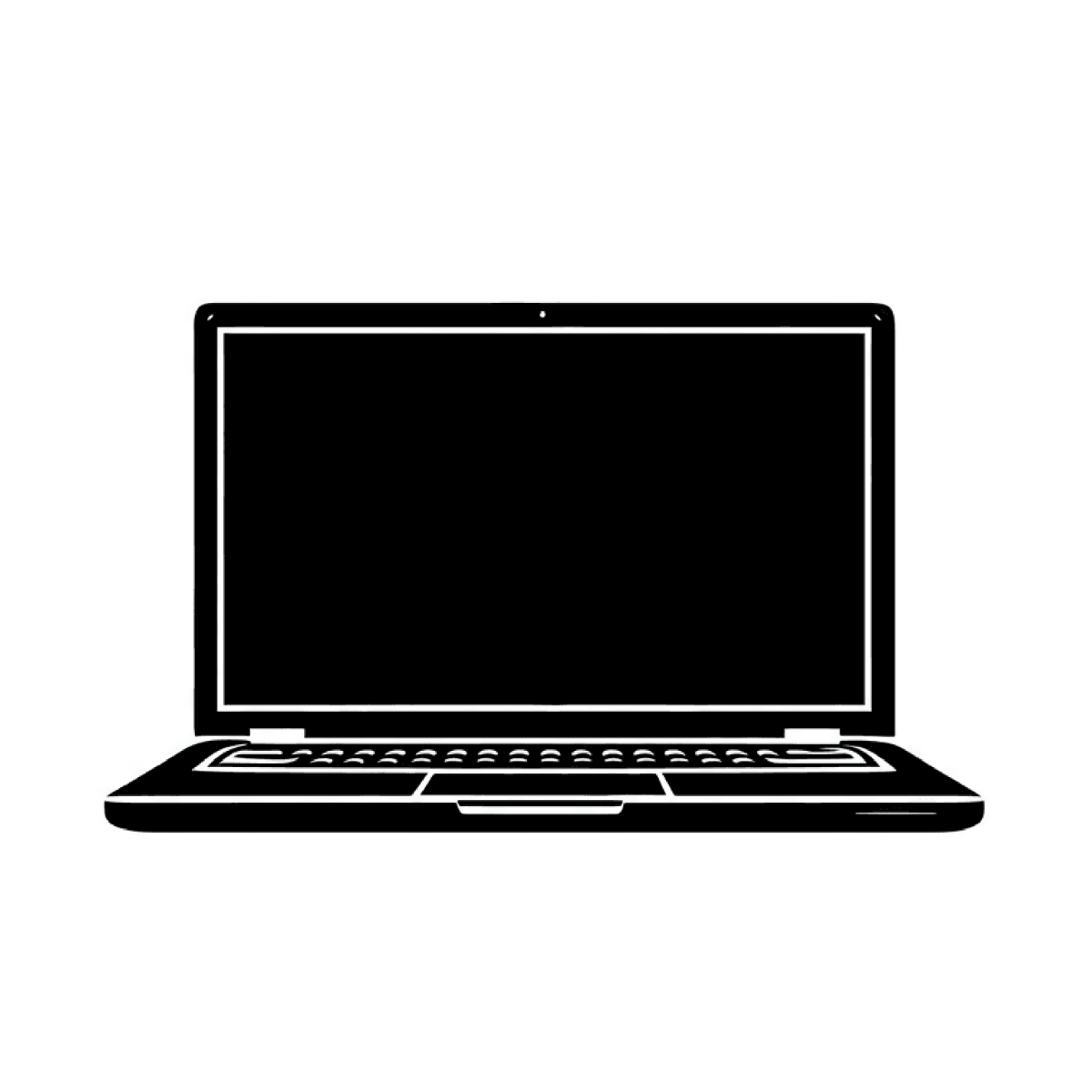 Black and White Laptop Clipart