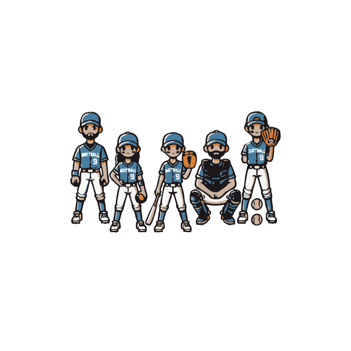 Free Softball Team Clipart Template - Edit Online & Download