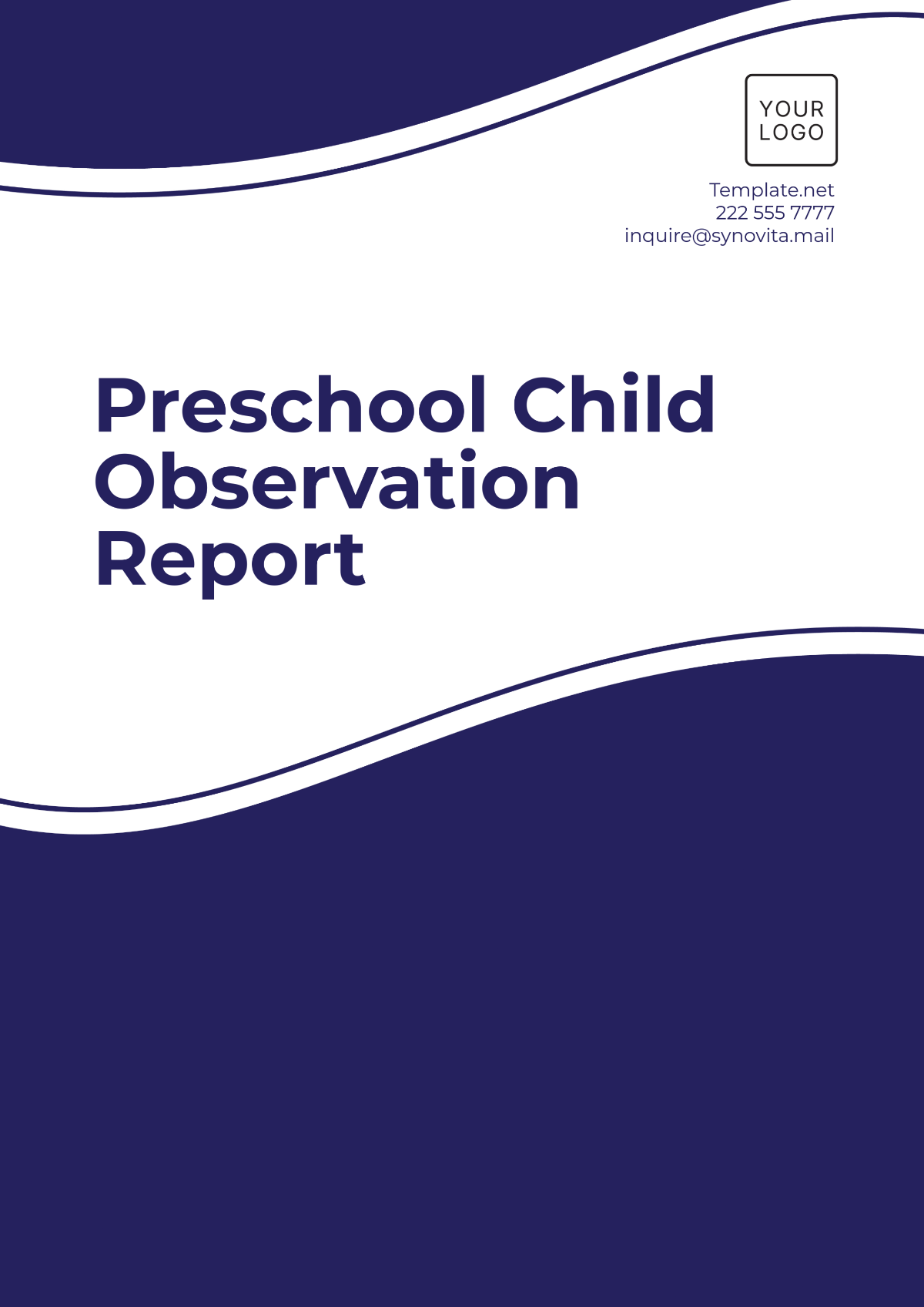 Preschool Child Observation Report Template - Edit Online & Download