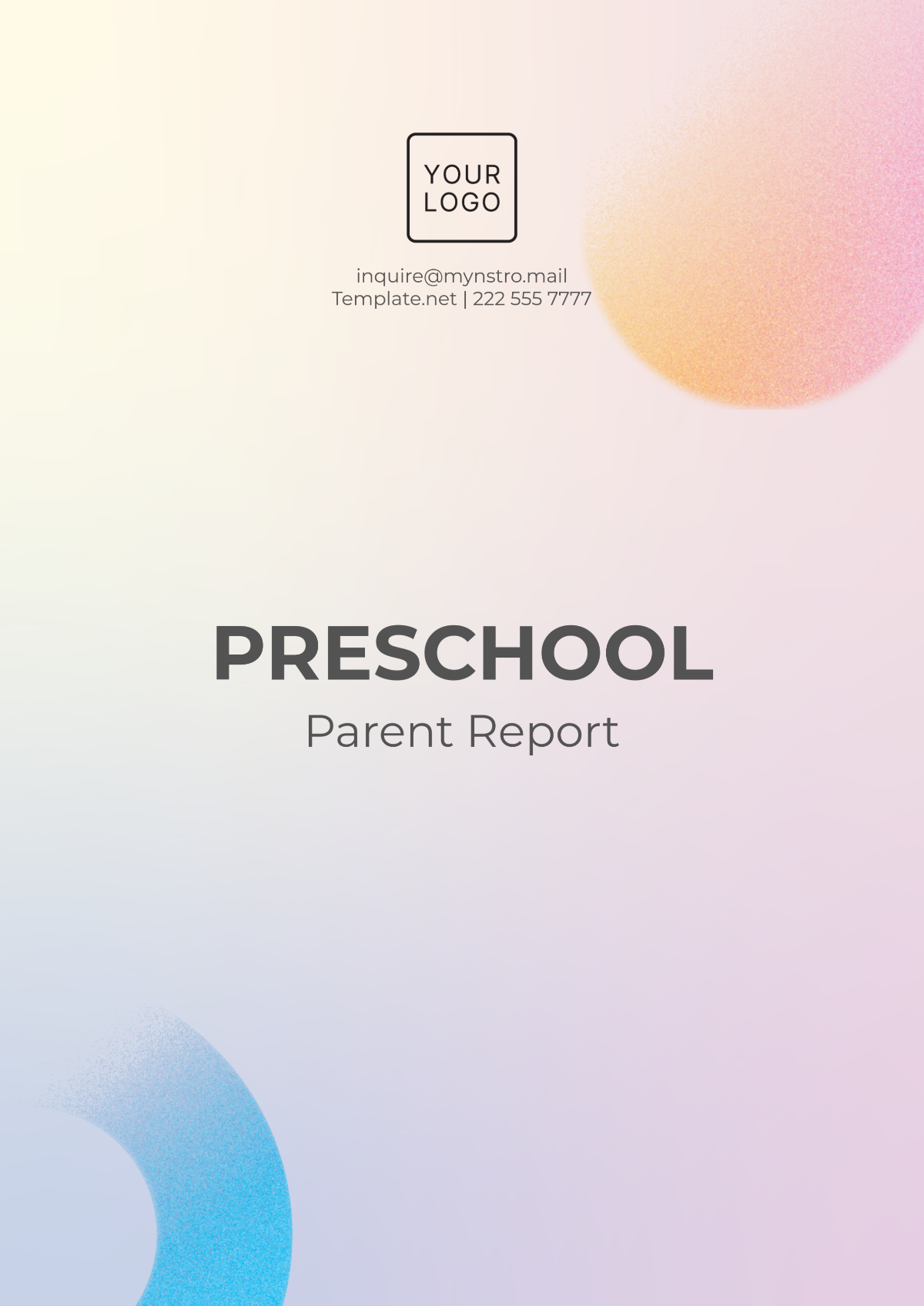 Preschool Parent Report Template - Edit Online & Download