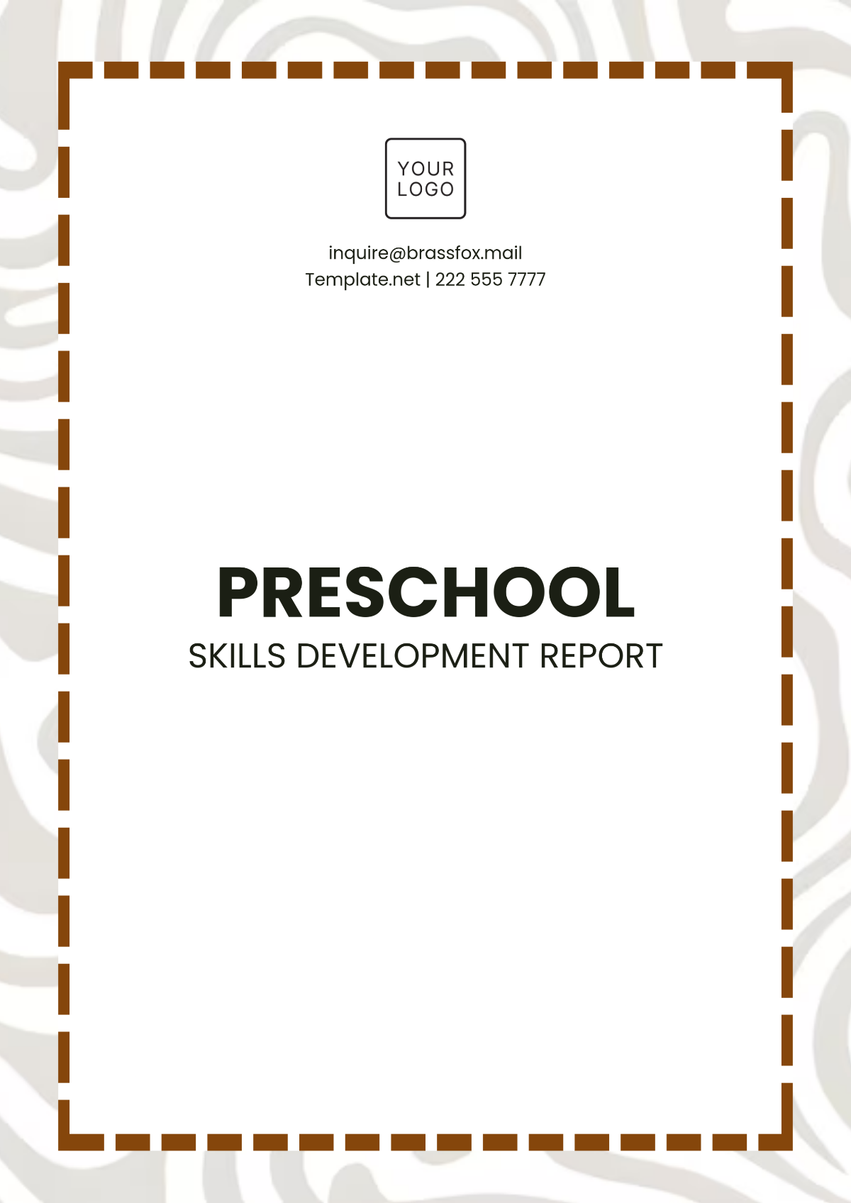 Preschool Skills Development Report Template - Edit Online & Download