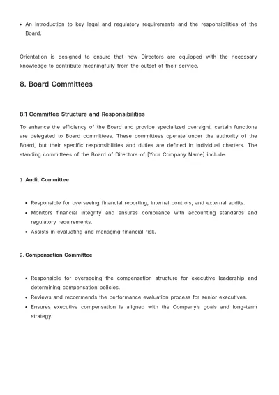 Free Board of Director Code of Conduct Template to Edit Online