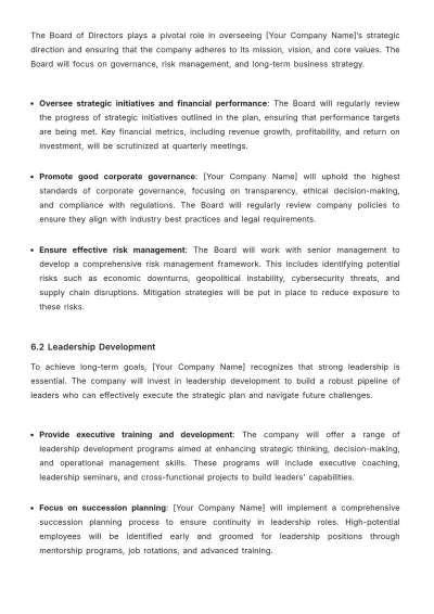Free Board of Director Strategic Plan Template to Edit Online