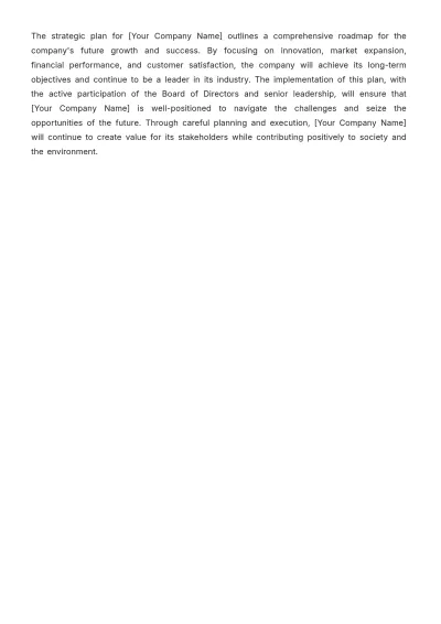 Free Board of Director Strategic Plan Template to Edit Online
