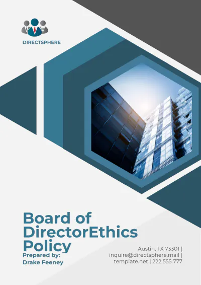 Free Board of Director Ethics Policy Template to Edit Online