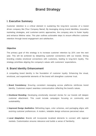 Free Brand Strategy Template to Edit Online