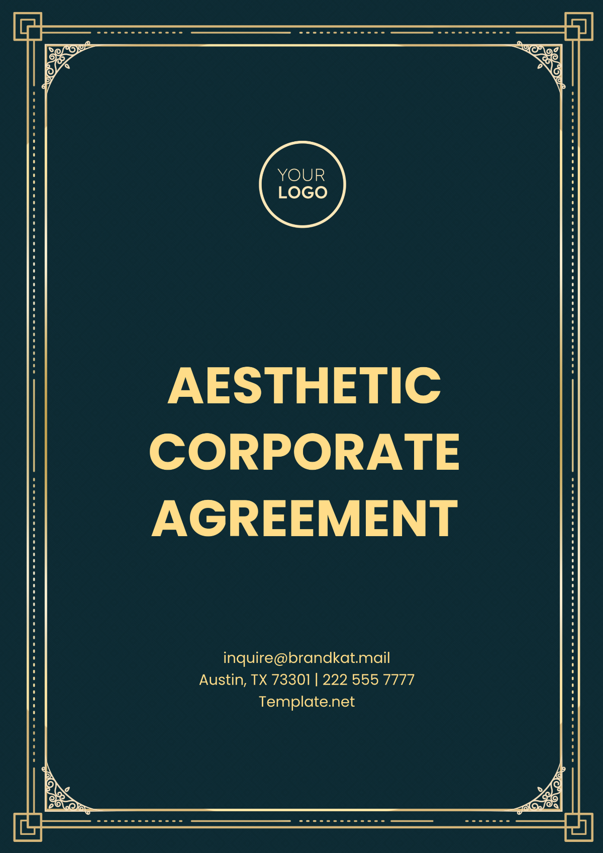 Aesthetic Corporate Agreement Template - Edit Online & Download