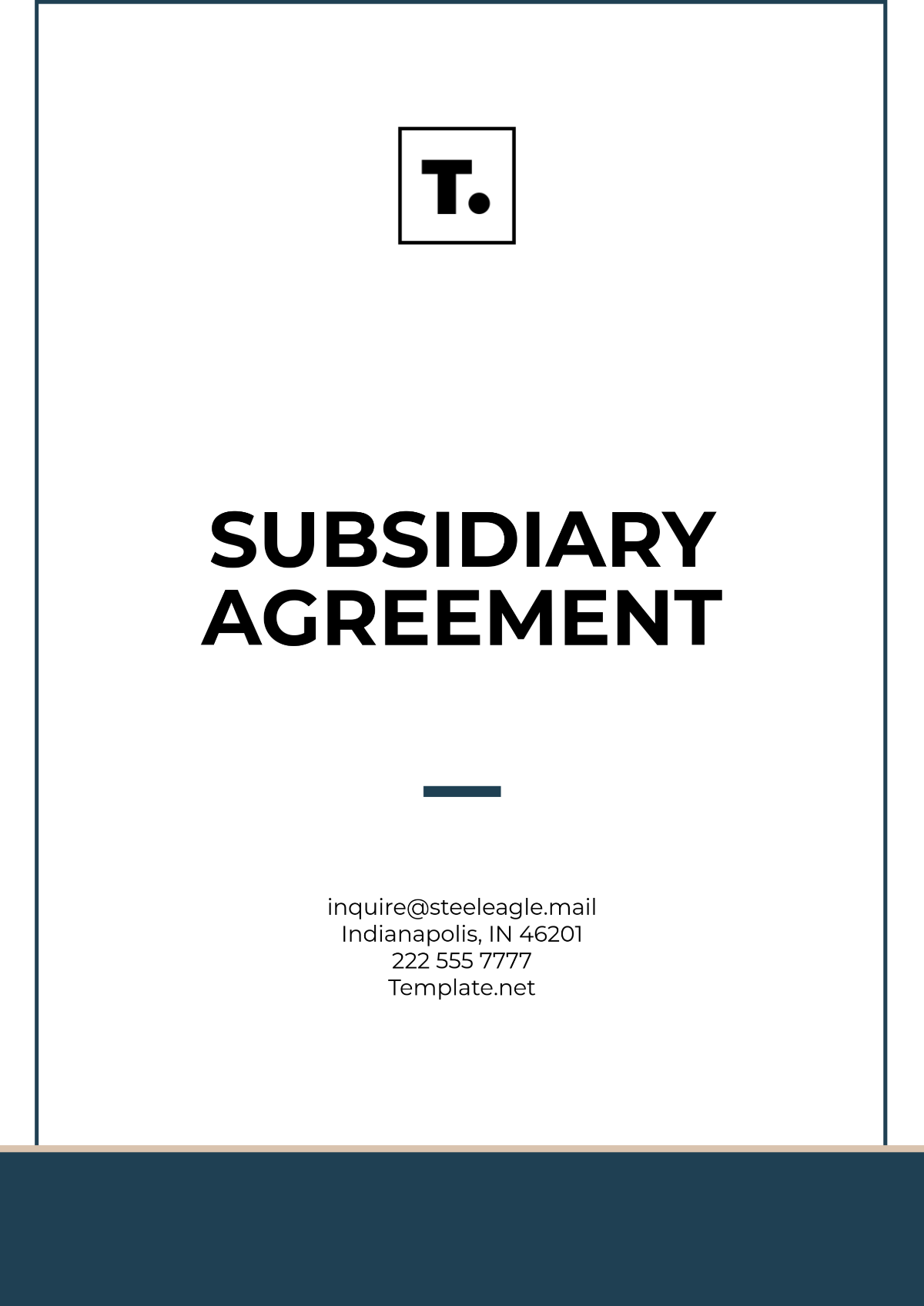 Subsidiary Agreement Template - Edit Online & Download