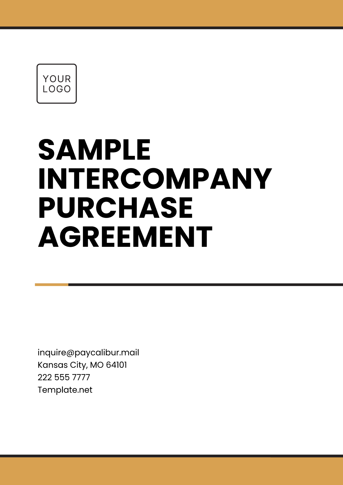 Sample Intercompany Purchase Agreement Template - Edit Online & Download