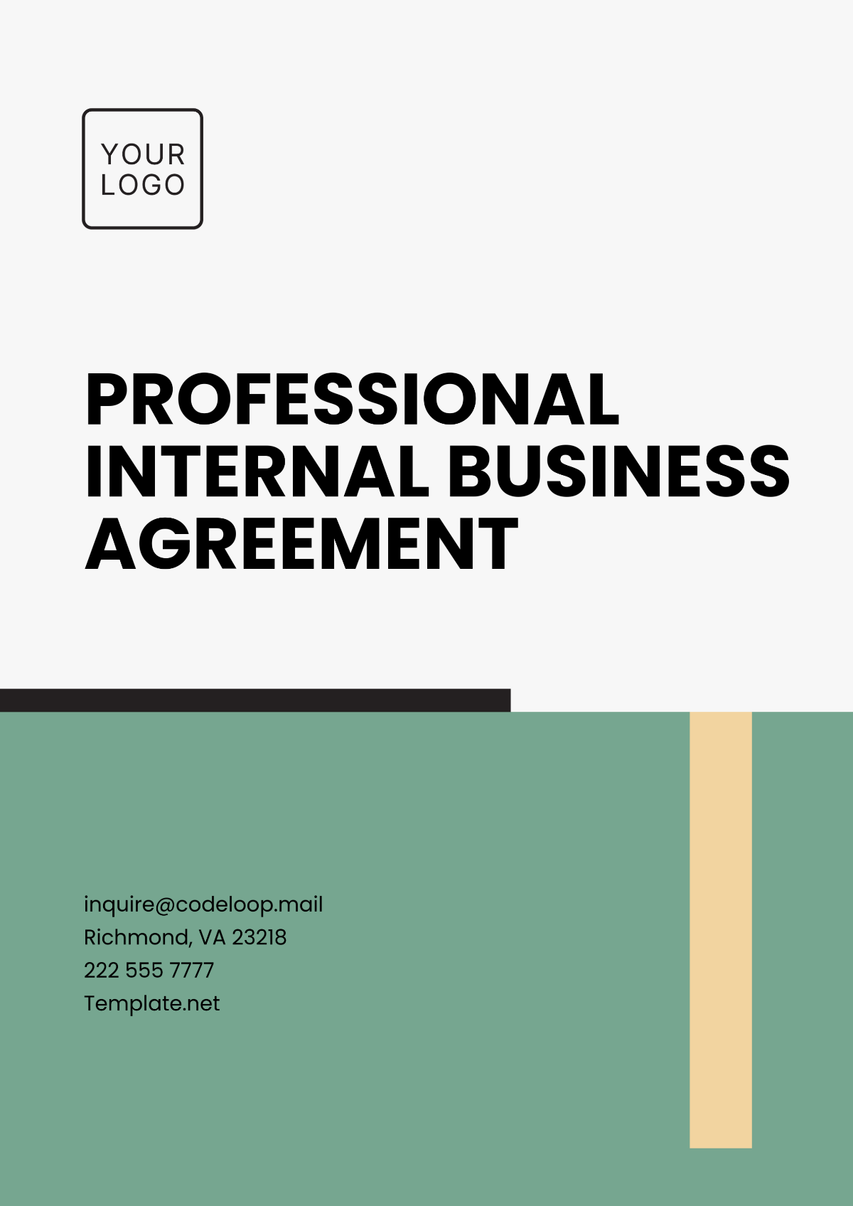 Professional Internal Business Agreement Template - Edit Online & Download