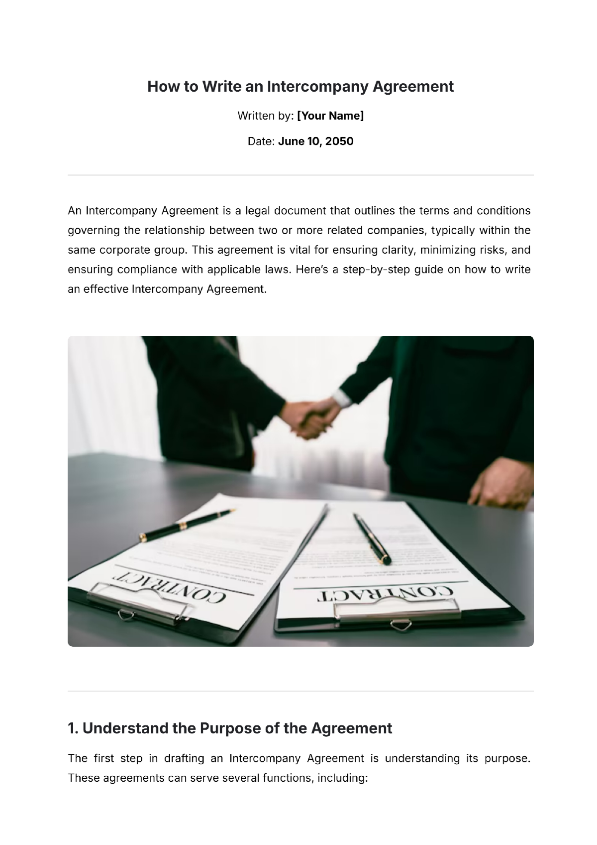 How to Write an Intercompany Agreement - Edit Online & Download