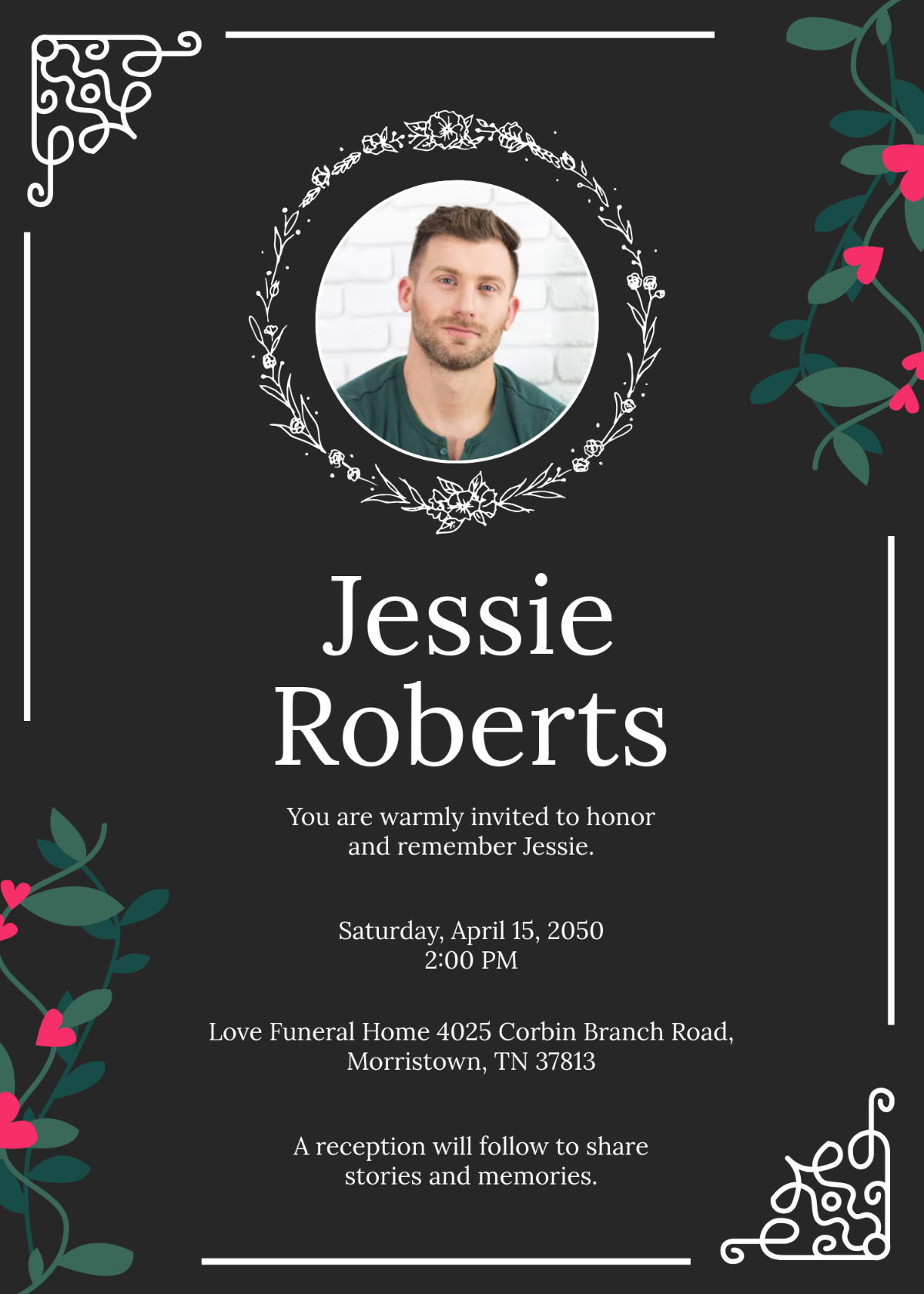 Funeral Invitation Design Template - Edit Online & Download