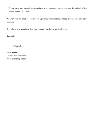 Free School Examination Schedule Notice Template to Edit Online