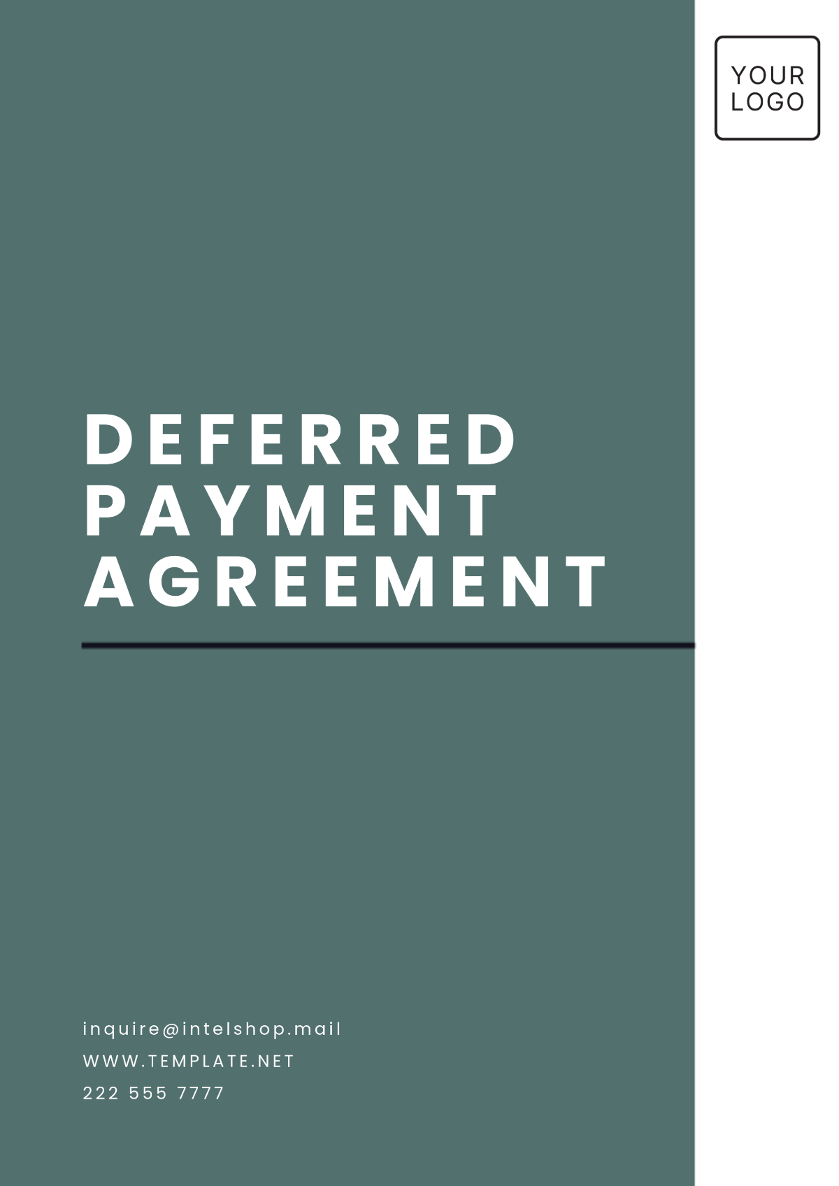 Deferred Payment Agreement Template - Edit Online & Download