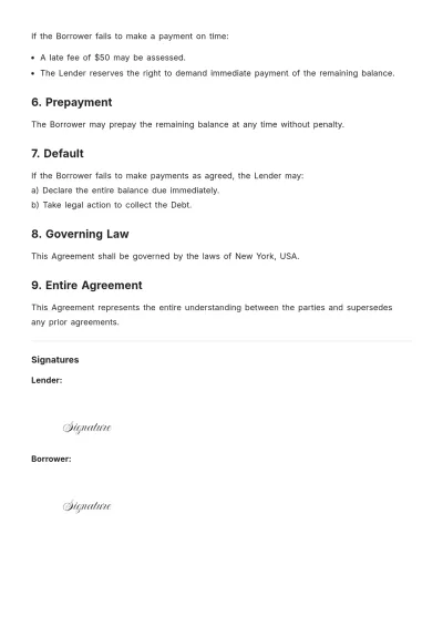 Free Debt Repayment Agreement Template to Edit Online