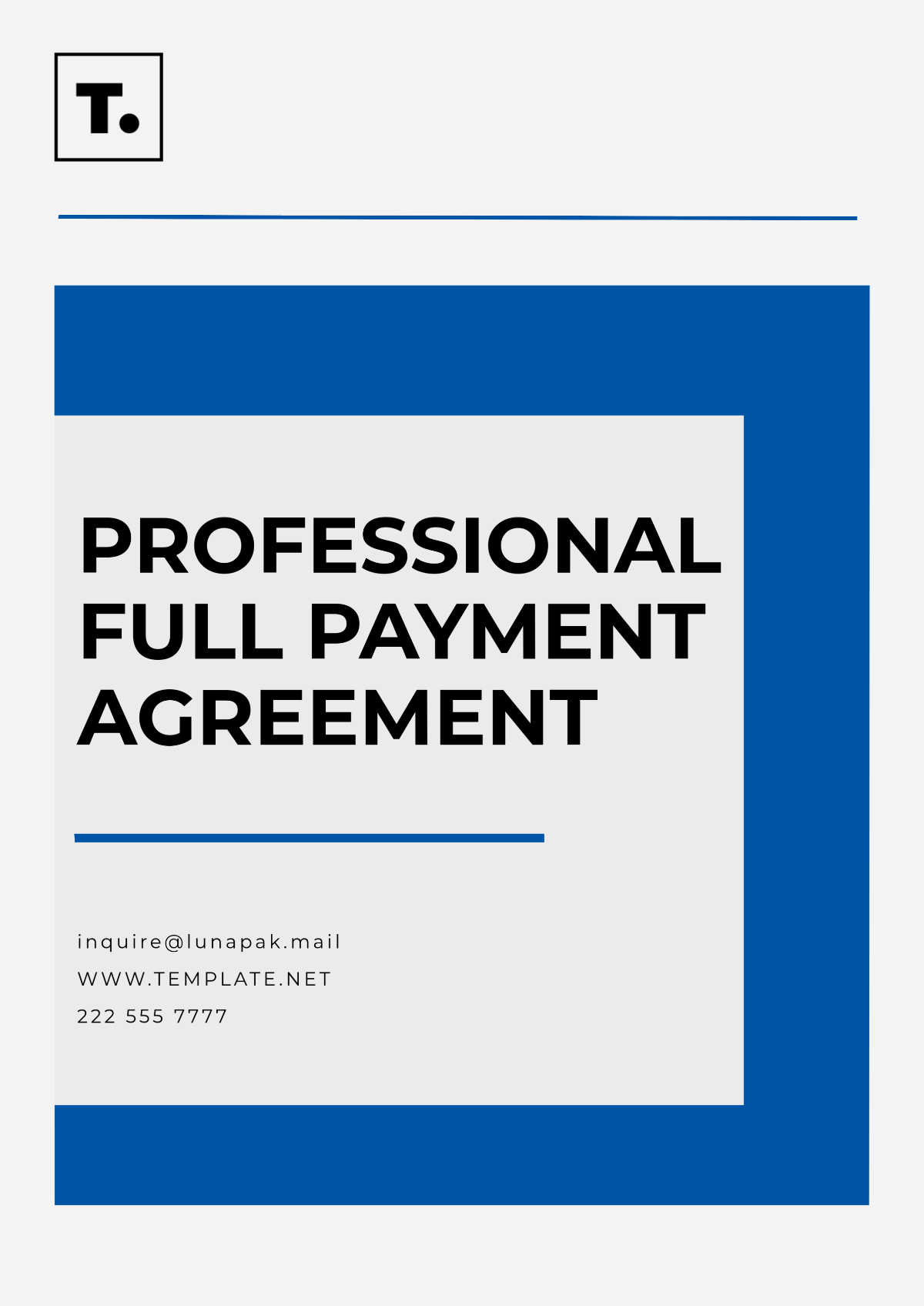 Professional Full Payment Agreement Template - Edit Online & Download