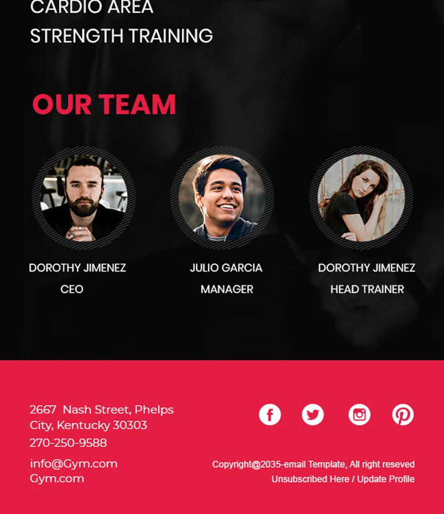 Gym Email Newsletter Template