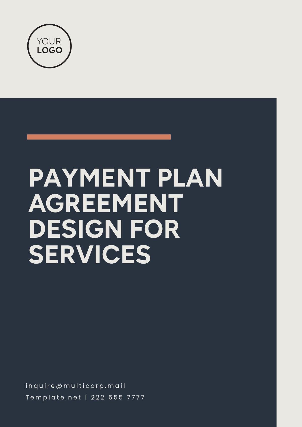 Payment Plan Agreement Design for Services Template